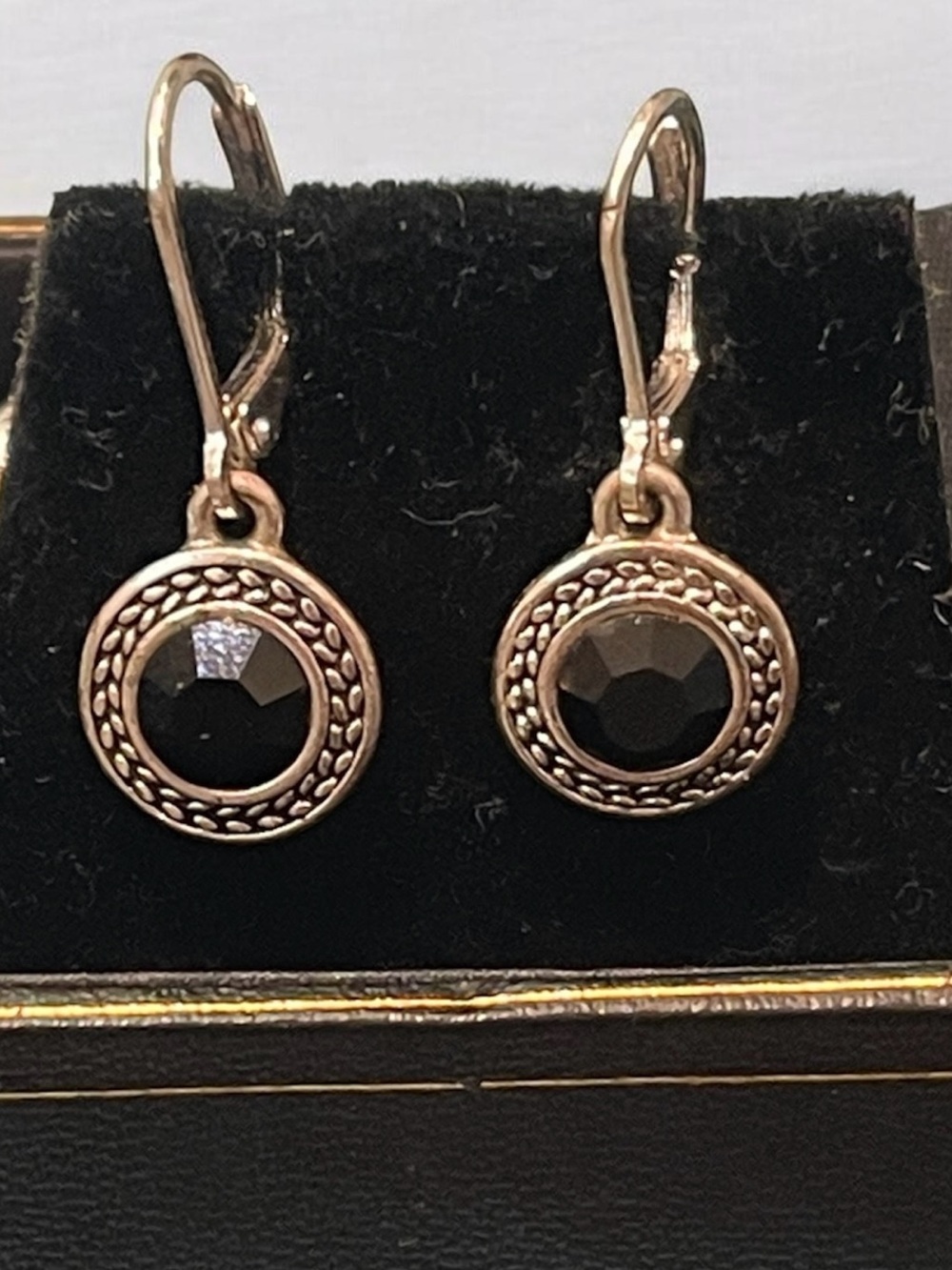Napier Silver -Tone Earrings with Crystal Faceted Stones